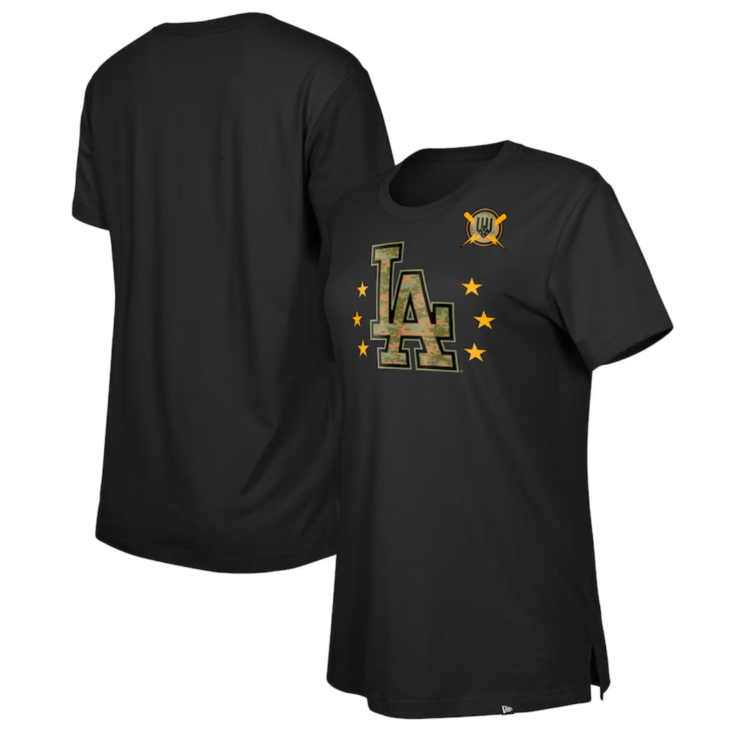 Los Angeles Dodgers Womens New Era Armed Forces T-Shirt - THE 4TH QUARTER