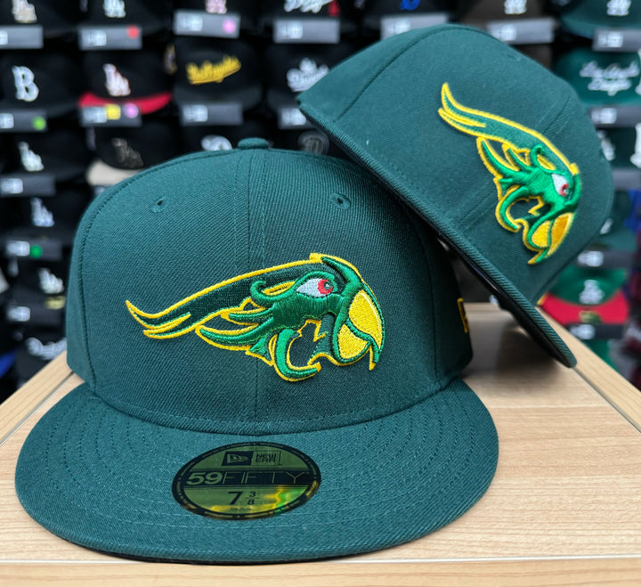 Pericos de Puebla New Era 59Fifty Fitted Green Hat Cap Black UV - THE 4TH QUARTER