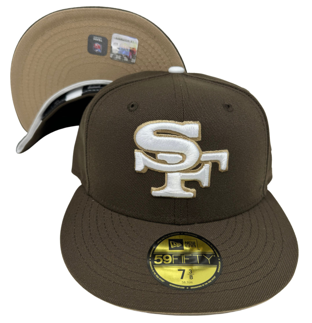 San Francisco 49ers Fitted New Era 59Fifty Brown Cap Hat Tan UV - THE 4TH QUARTER