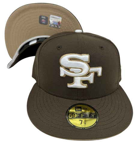 San Francisco 49ers Fitted New Era 59Fifty Brown Cap Hat Tan UV