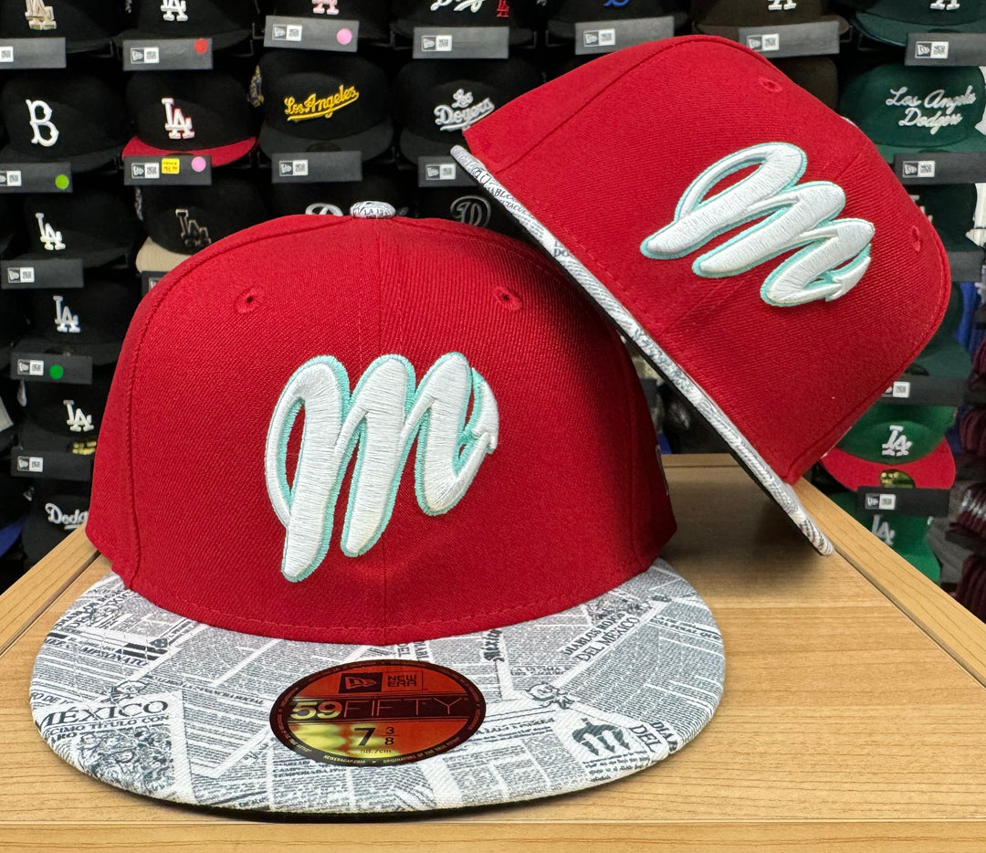 Diablos Rojos Del Mexico New Era 59Fifty Fitted Hat Cap Red News Black UV - THE 4TH QUARTER