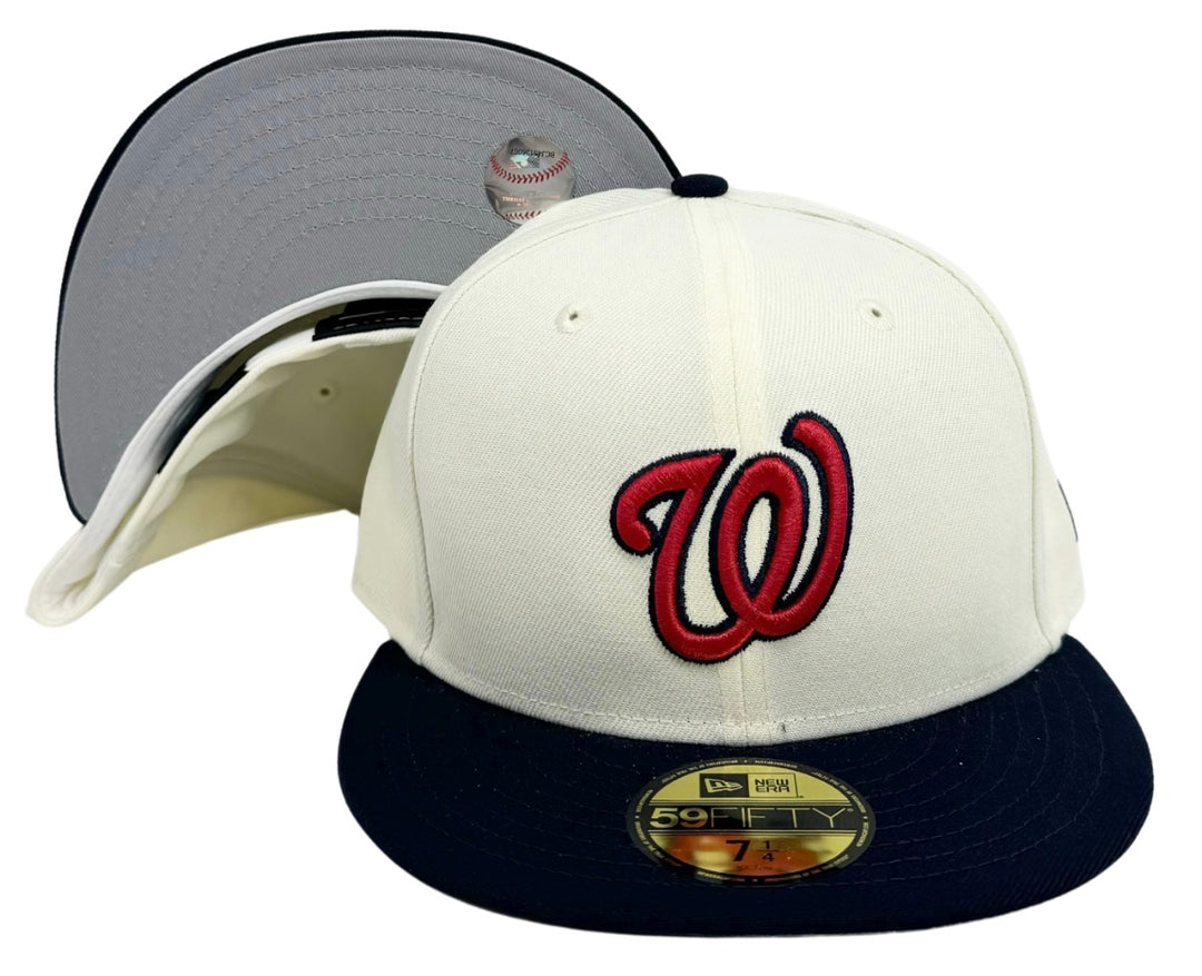 Washington Nationals Fitted 59Fifty New Era Chrome Navy Cap Hat Grey UV - THE 4TH QUARTER
