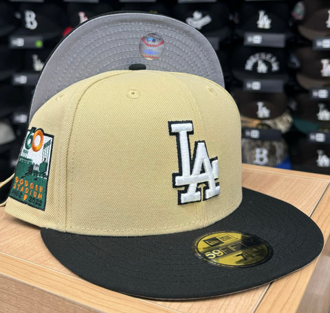 Los Angeles Dodgers Fitted New Era 59Fifty Vegas Gold Black 60th Cap Hat Grey UV