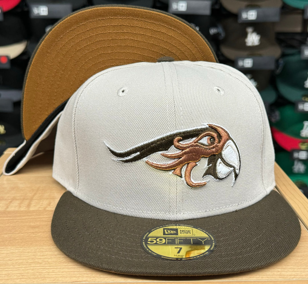Pericos de Puebla Fitted New Era 59Fifty Stone Brown Hat Peanut UV - THE 4TH QUARTER