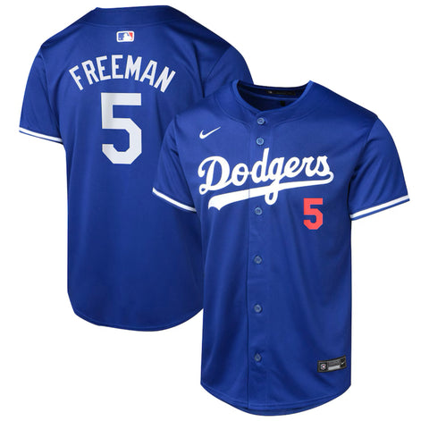 Los Angeles Dodgers Youth (8-20) #5 Freeman Limited Jersey Blue