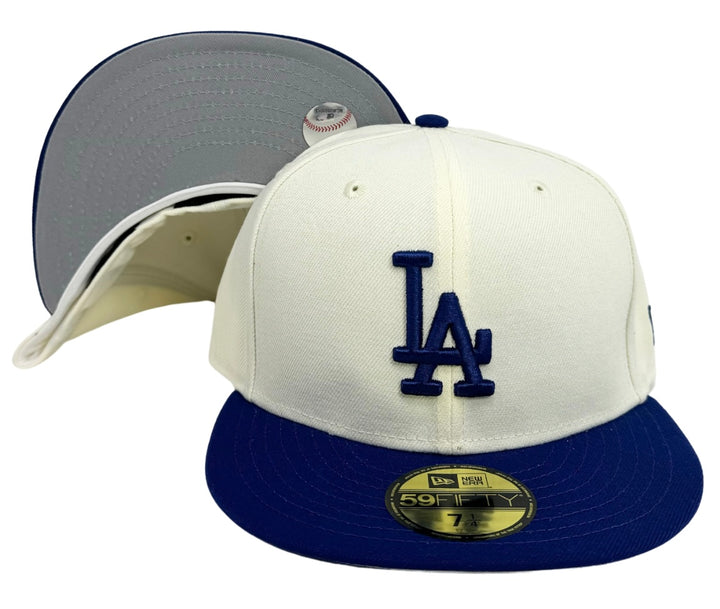 Los Angeles Dodgers Fitted 59Fifty New Era Chrome Blue Cap Hat Grey UV - THE 4TH QUARTER