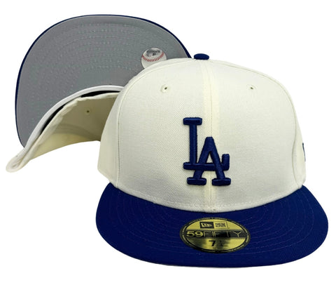 Los Angeles Dodgers Fitted 59Fifty New Era Chrome Blue Cap Hat Grey UV