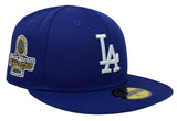 Los Angeles Dodgers Fitted New Era 59Fifty 2024 WSC Trophy Blue Cap Hat Green UV