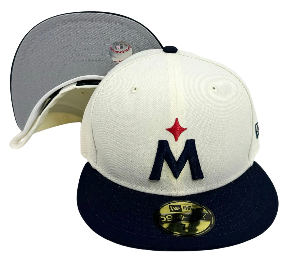 Minnesota Twins Fitted 59Fifty New Era Chrome Navy Cap Hat Grey UV - THE 4TH QUARTER