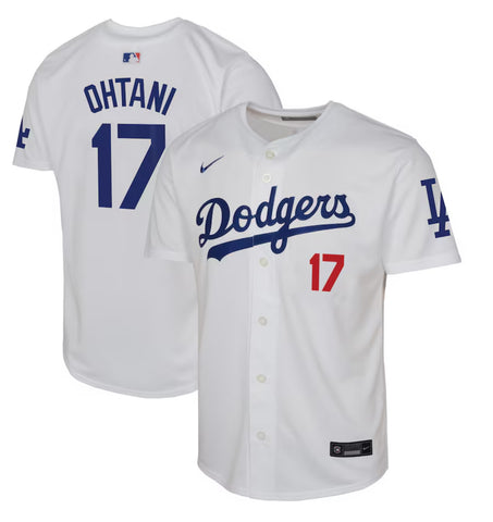 Los Angeles Dodgers Youth (8-20) #17 Shohei Ohtani Limited Jersey White
