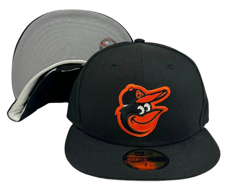 Baltimore Orioles Fitted 59Fifty New Era Black Cap Hat Grey UV