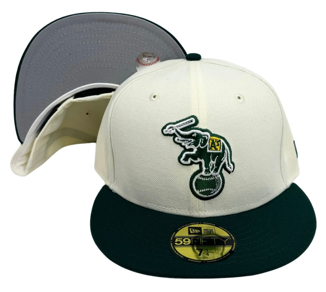 Oakland Athletics Fitted 59Fifty New Era Chrome Green Cap Hat Grey UV - THE 4TH QUARTER