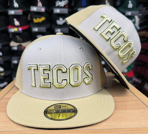 Tecos de Los Dos Laredos New Era 59Fifty Stone Gold Fitted Hat Cap Black UV