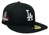 Los Angeles Dodgers Fitted New Era 59Fifty 2024 WSC Diamond Black Cap Hat Grey UV