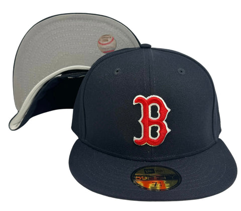 Boston Red Sox Fitted 59Fifty New Era Navy Cap Hat Grey UV