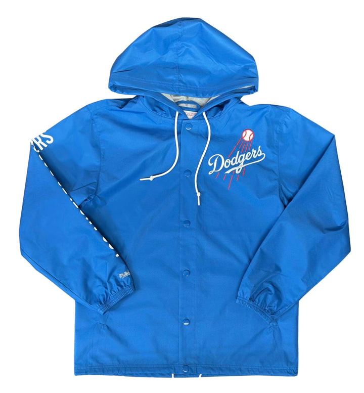 Los Angeles Dodgers Mens Mitchell &amp; Ness Coaches Hooded Jacket Blue - THE 4TH QUARTER