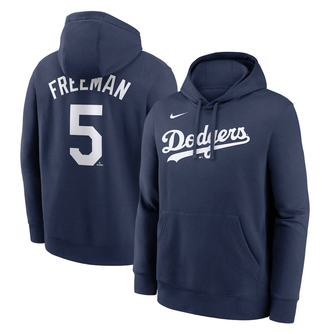 Freddie Freeman Los Angeles Dodgers Player Name & Number Club Pullover Hoodie - Navy - THE 4TH QUARTER