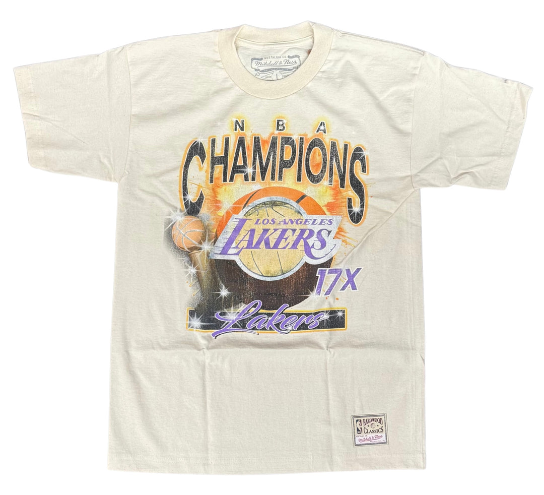 Los Angeles Lakers Mens T-Shirt Mitchell & Ness Boom Natural Graphic Tee - THE 4TH QUARTER
