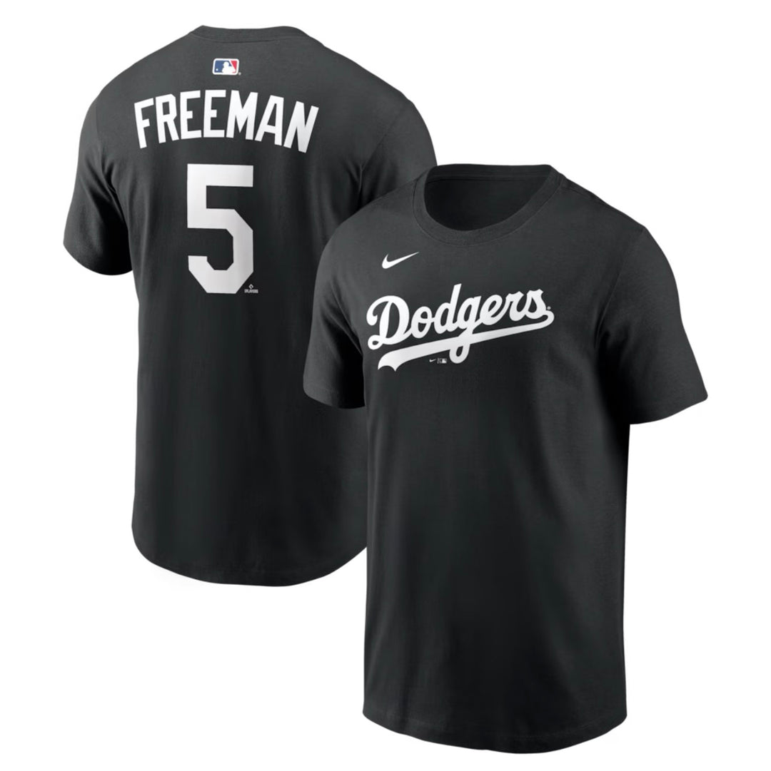Freddie Freeman Los Angeles Dodgers Name & Number T-Shirt - Black - THE 4TH QUARTER