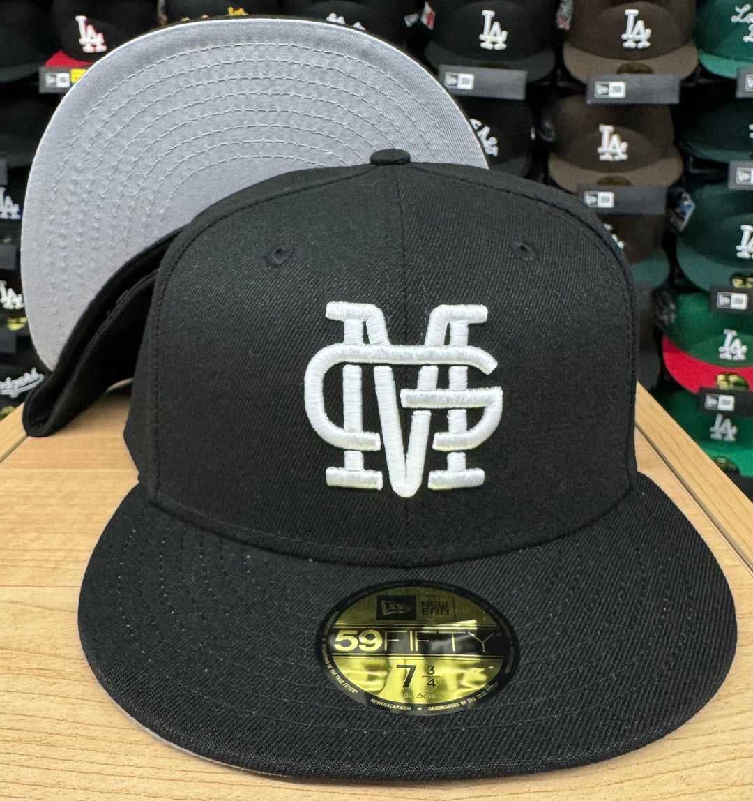 Mariachis de Guadalajara Fitted New Era 59Fifty Black White Cap Hat. Grey UV - THE 4TH QUARTER