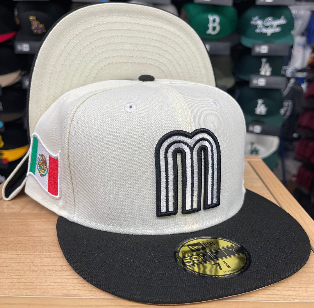 Mexico Fitted New Era 59FIFTY Chrome Black Hat Cap Chrome UV - THE 4TH QUARTER