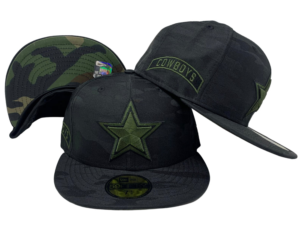 Dallas Cowboys Fitted New Era 59Fifty Black Camo Cap Hat - THE 4TH QUARTER