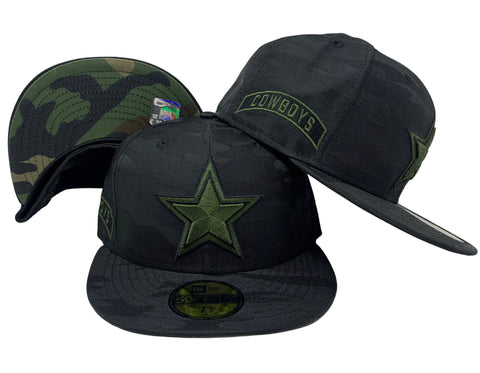 Dallas Cowboys Fitted New Era 59Fifty Black Camo Cap Hat
