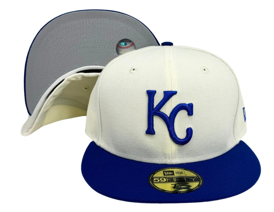 Kansas City Royals Fitted 59Fifty New Era Chrome Blue Cap Hat Grey UV - THE 4TH QUARTER