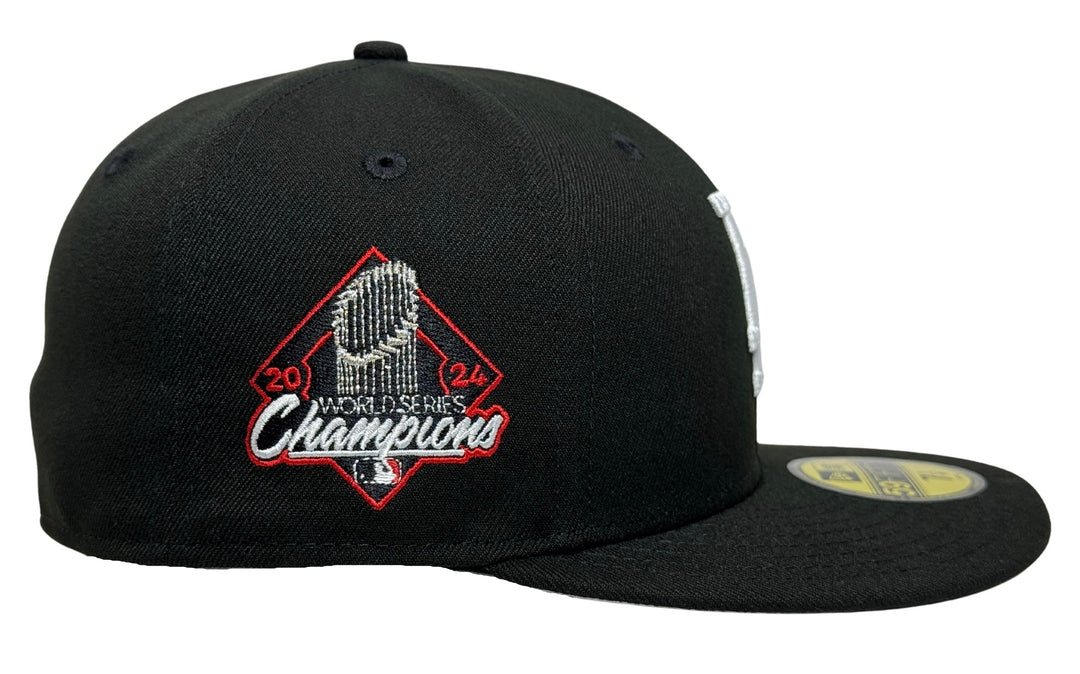 Los Angeles Dodgers Fitted New Era 59Fifty 2024 WSC Diamond Black Cap Hat Grey UV - THE 4TH QUARTER