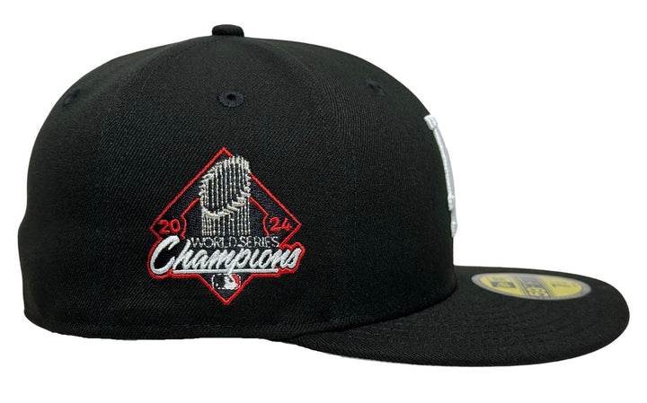 Los Angeles Dodgers Fitted New Era 59Fifty 2024 WSC Diamond Black Cap Hat Grey UV - THE 4TH QUARTER