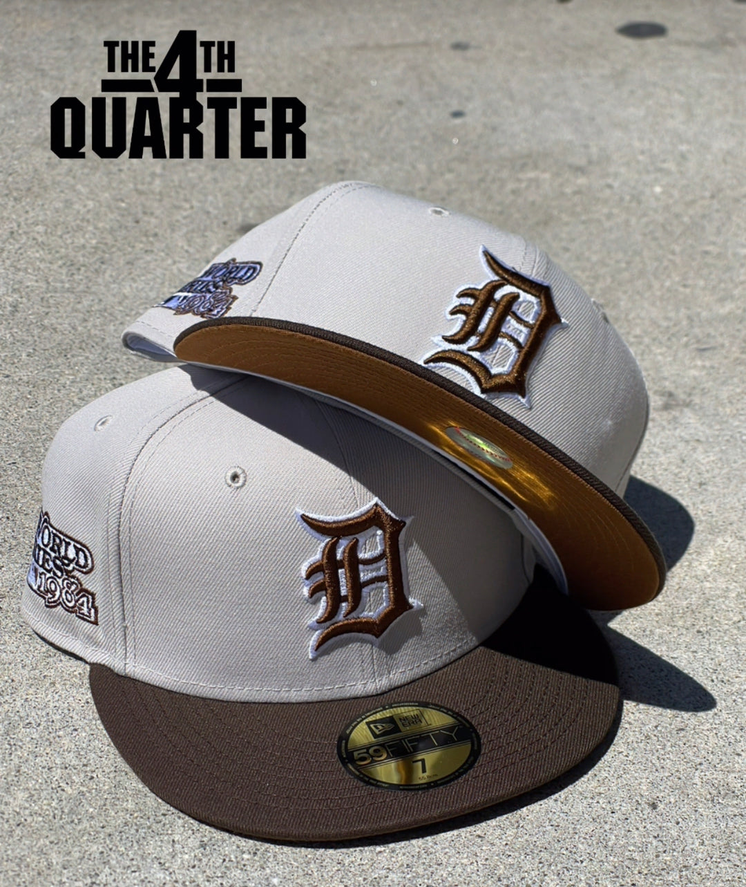 Detroit Tigers Fitted New Era 59Fifty 84 WS Stone Brown Hat Cap Copper UV - THE 4TH QUARTER