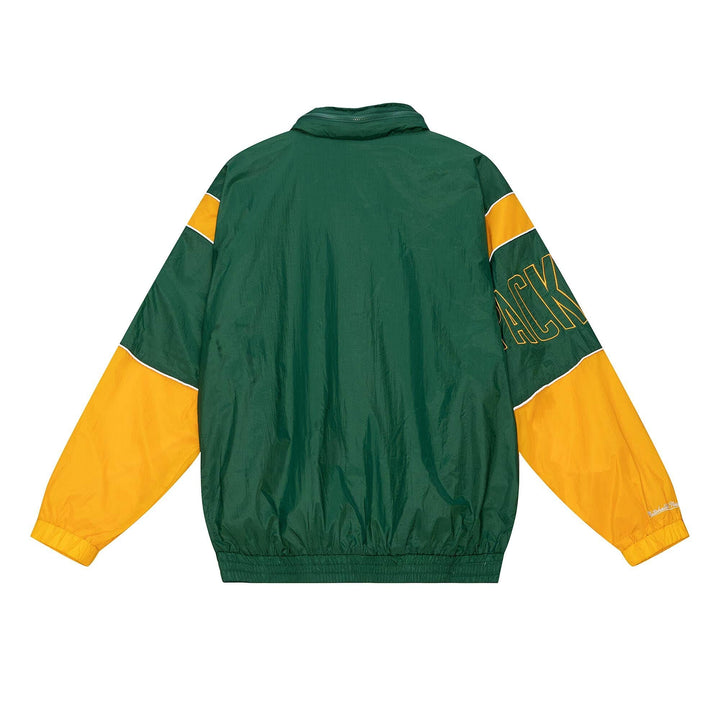 Green Bay Packers Mens Jacket Mitchell &amp; Ness Authentic Sideline Full Zip Windbreaker - THE 4TH QUARTER
