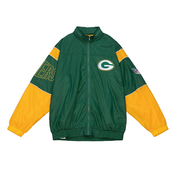 Green Bay Packers Mens Jacket Mitchell & Ness Authentic Sideline Full