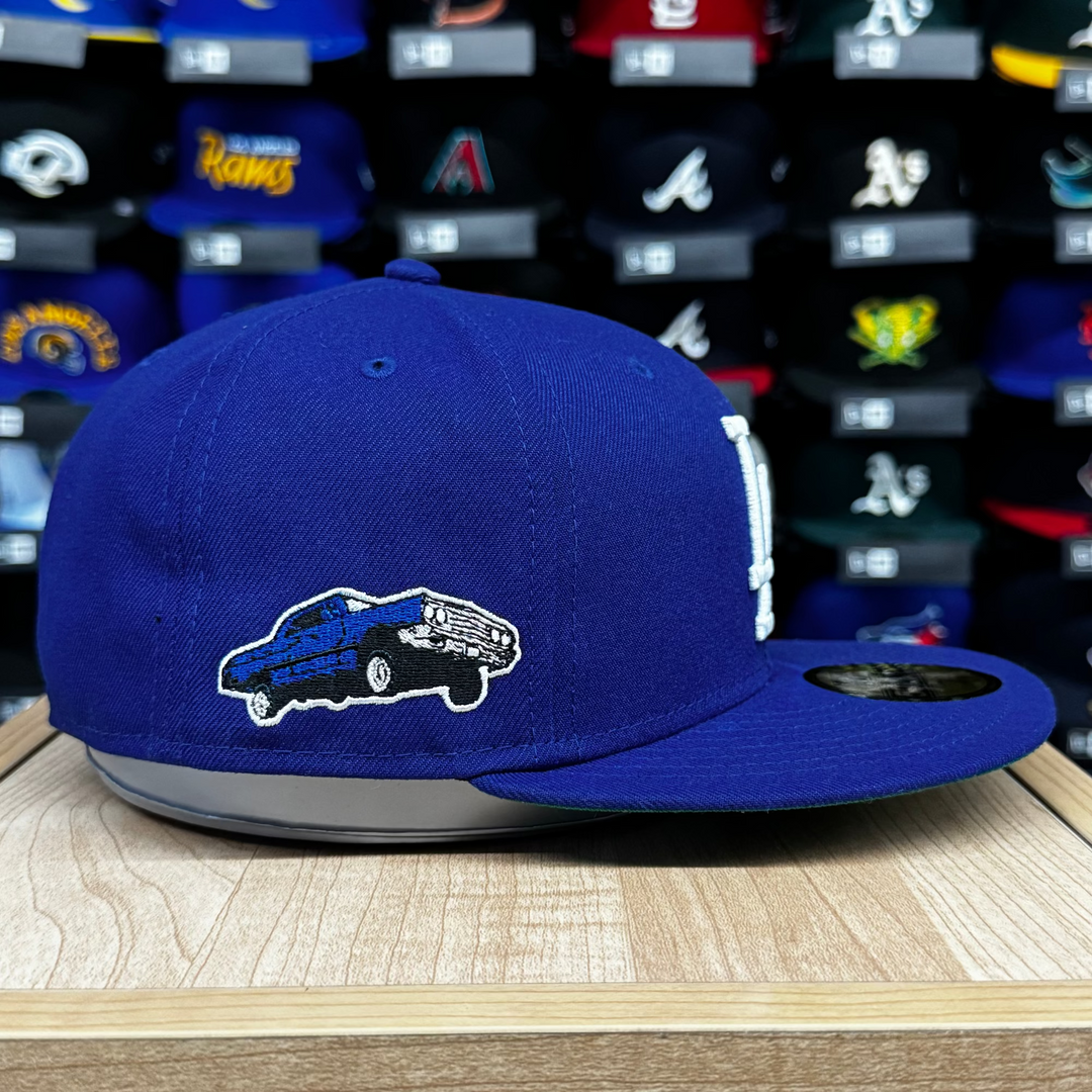Dodgers Fitted New Era 59Fifty Lowrider Blue Cap Hat Grey UV