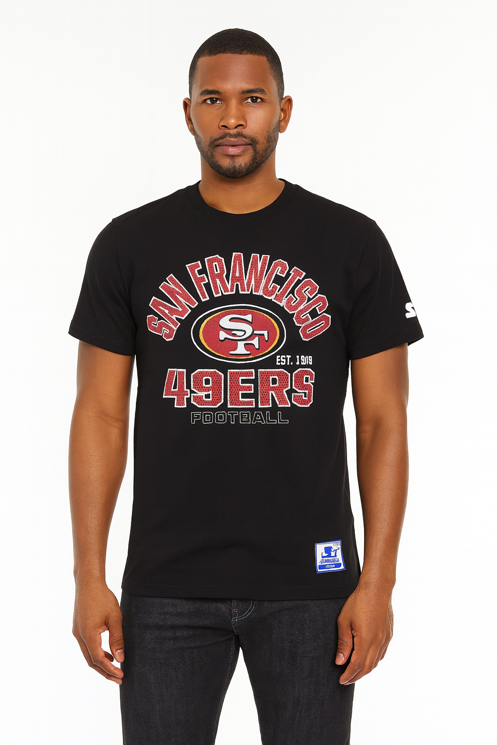 San Francisco 49ers Mens T-Shirt Starter Defender Tee - THE 4TH QUARTER