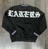 Los Angeles Lakers Mens Jacket G-III Team Logo Pullover V-Neck Windbreaker Black