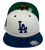Los Angeles Dodgers Fitted New Era 59FIFTY Chrome Blue Corduroy w/ '20 WS Blip Cap Hat Green UV