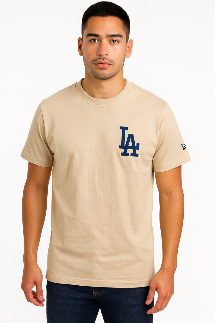 Los Angeles Dodgers Mens T-Shirt New Era Ice Cream Khaki Tee - THE 4TH QUARTER
