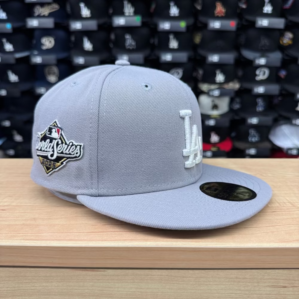 Los Angeles Dodgers New Era 2025 World Series Side Patch 59FIFTY Fitted Hat - Grey - THE 4TH QUARTER