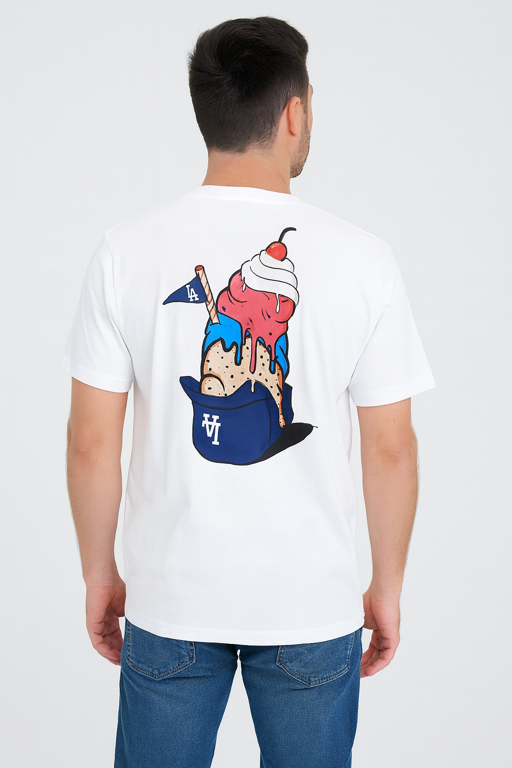 Los Angeles Dodgers Mens T-Shirt New Era Ice Cream Tee White - THE 4TH QUARTER