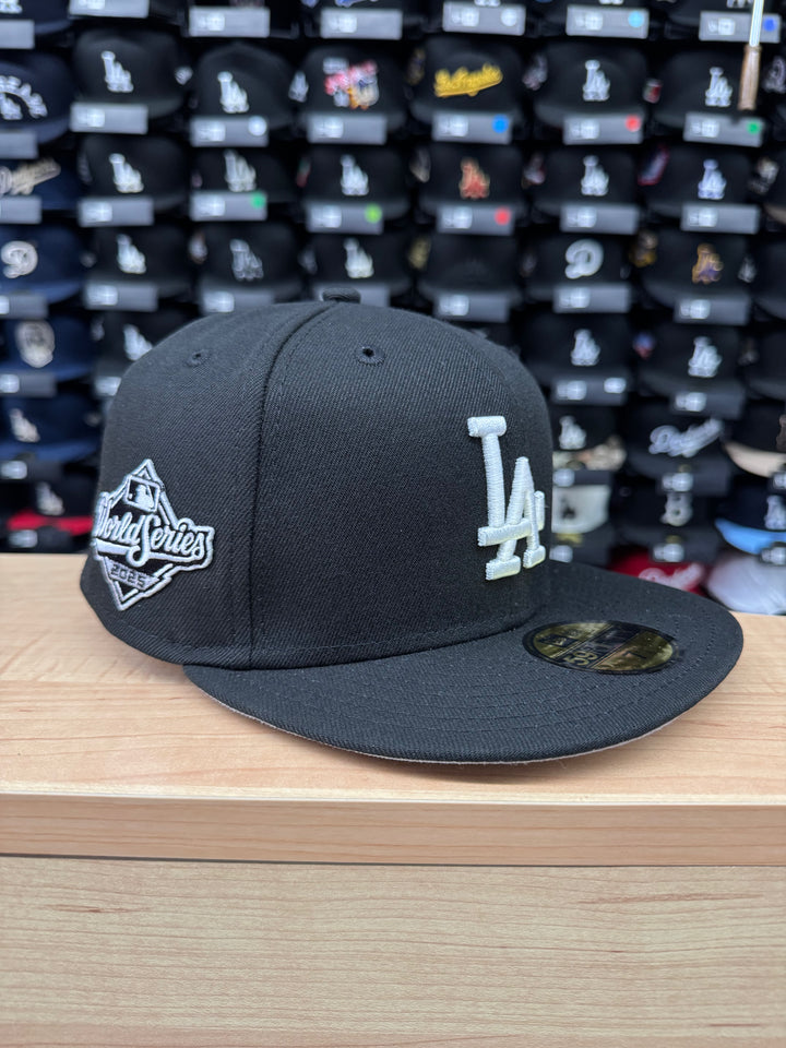 Los Angeles Dodgers New Era 2025 World Series Side Patch 59FIFTY Fitted Hat - Black White - THE 4TH QUARTER