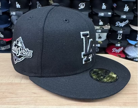 Los Angeles Dodgers New Era 2025 World Series Side Patch 59FIFTY Fitted Hat - Black Outline