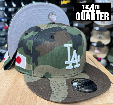 Los Angeles Dodgers Snapback New Era 9Fifty Japan Flag Camo Cap Hat Grey UV
