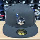 Yaquis de Obregon Fitted New Era 59Fifty Plumita Patch Black Hat Grey UV