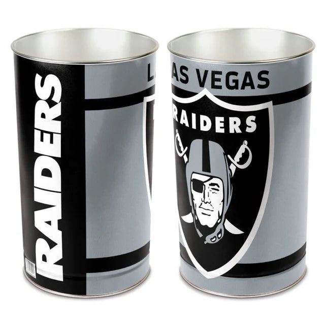 Las Vegas Raiders Aluminum Wastebasket Trash Can - THE 4TH QUARTER