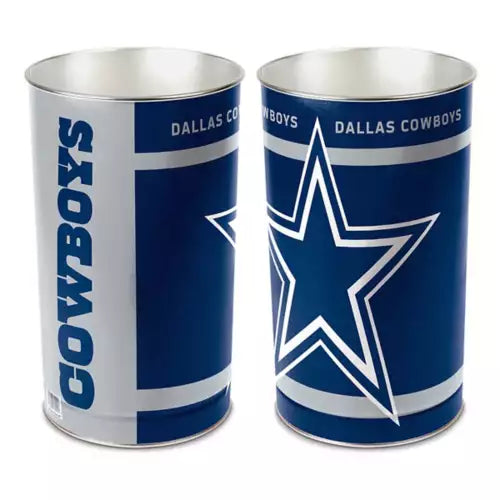 Dallas Cowboys Aluminum Wastebasket Trash Can - THE 4TH QUARTER