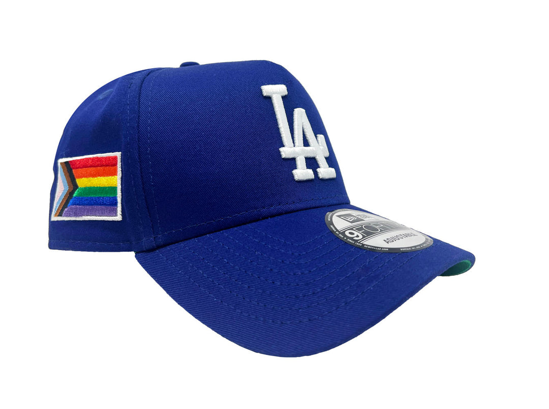 Los Angeles Dodgers Snapback 9Forty New Era A-Frame Pride Flag Cap Hat Blue - THE 4TH QUARTER
