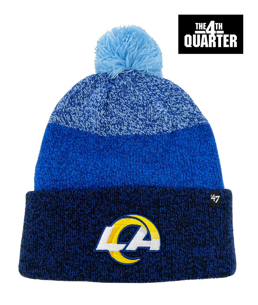 Los Angeles Rams Beanie 47 Brand Pom Knit Fold Dark Freeze Royal - THE 4TH QUARTER