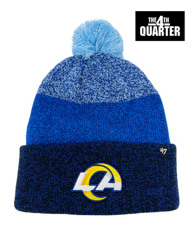 Los Angeles Rams Beanie 47 Brand Pom Knit Fold Dark Freeze Royal