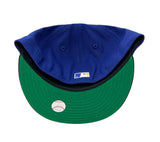 Los Angeles Dodgers New Era Fitted 59Fifty Gold Wordmark Blue Black Cap Hat Green UV